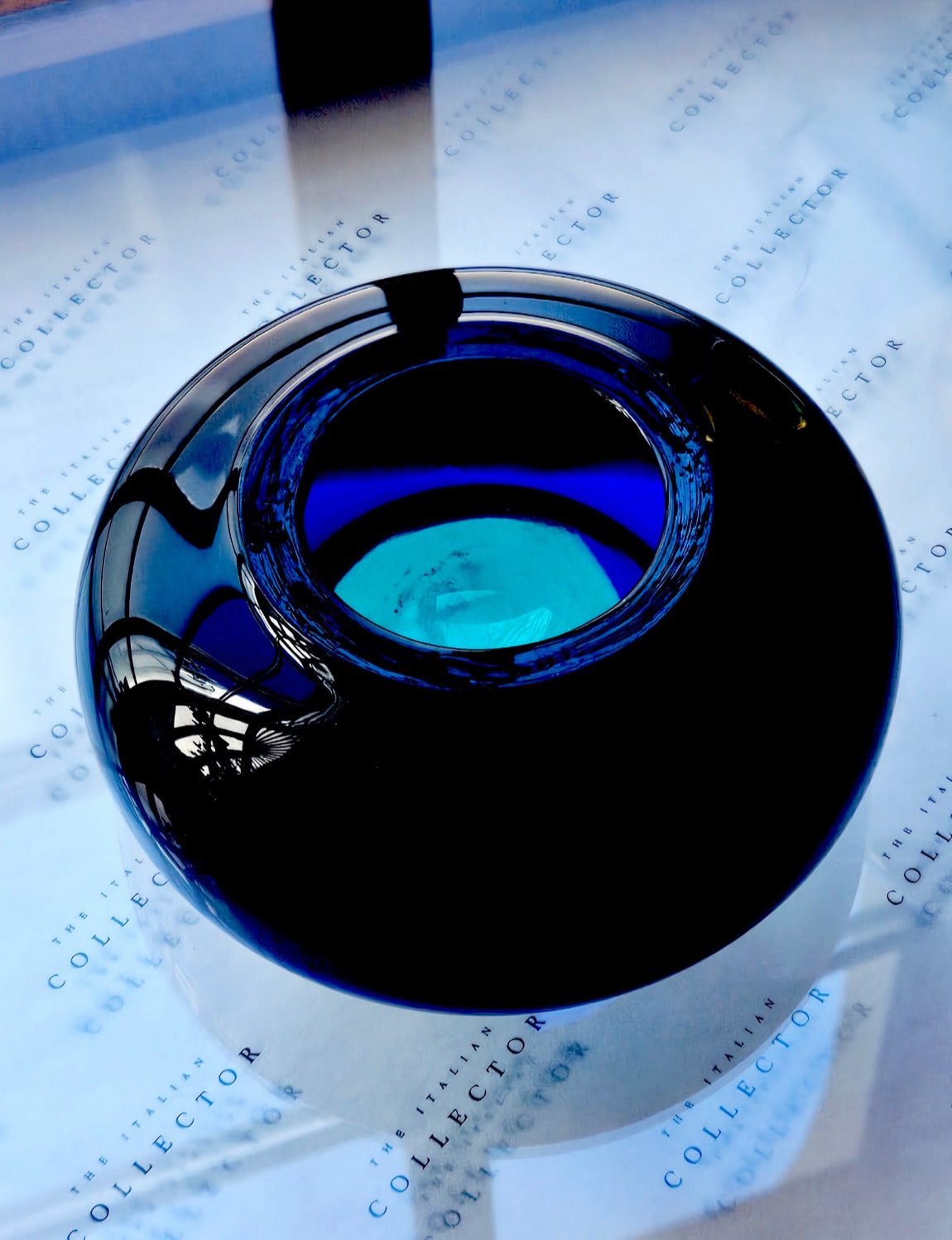 1960s Hand-blown Blue Glass Bowl attributed to Cenedese