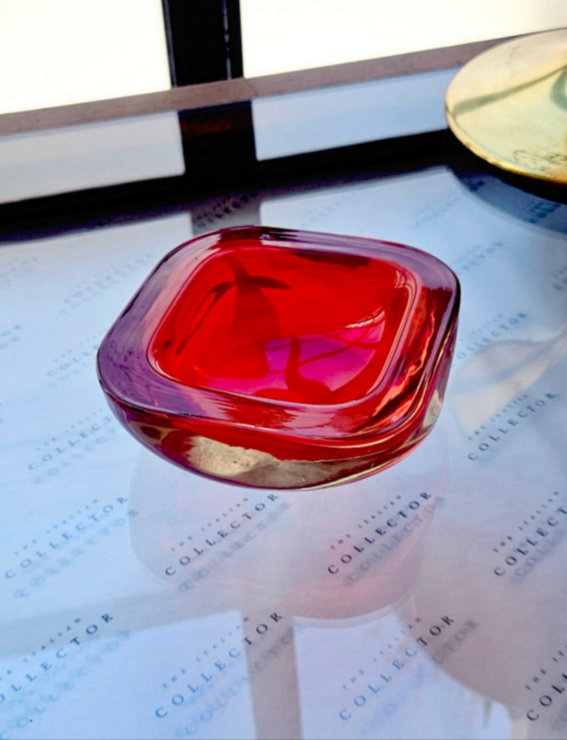 1970s Murano Glass Red Square Bowl