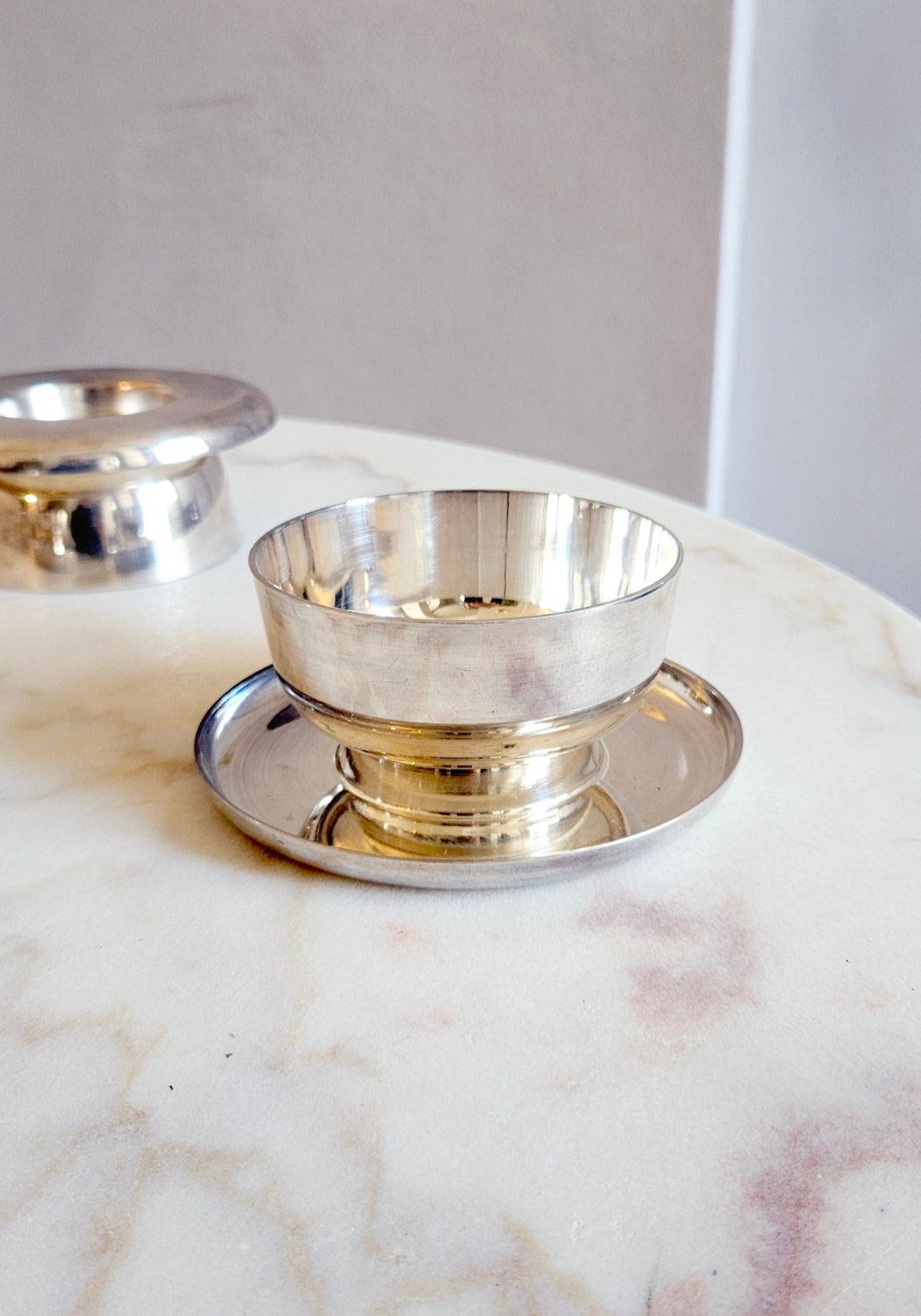 Set of 8 Silver Krupp Milano Gelato Bowls with base