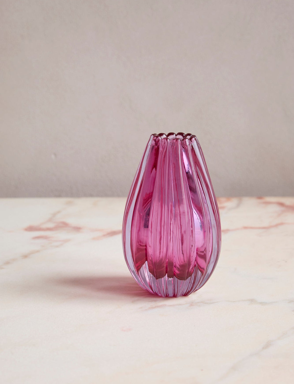 1960s Seguso Vetri D'Arte Deep Pink Vase