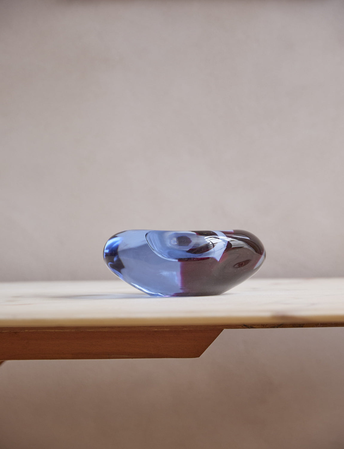 Cenedese Purple Glass Stone Shaped Bowl