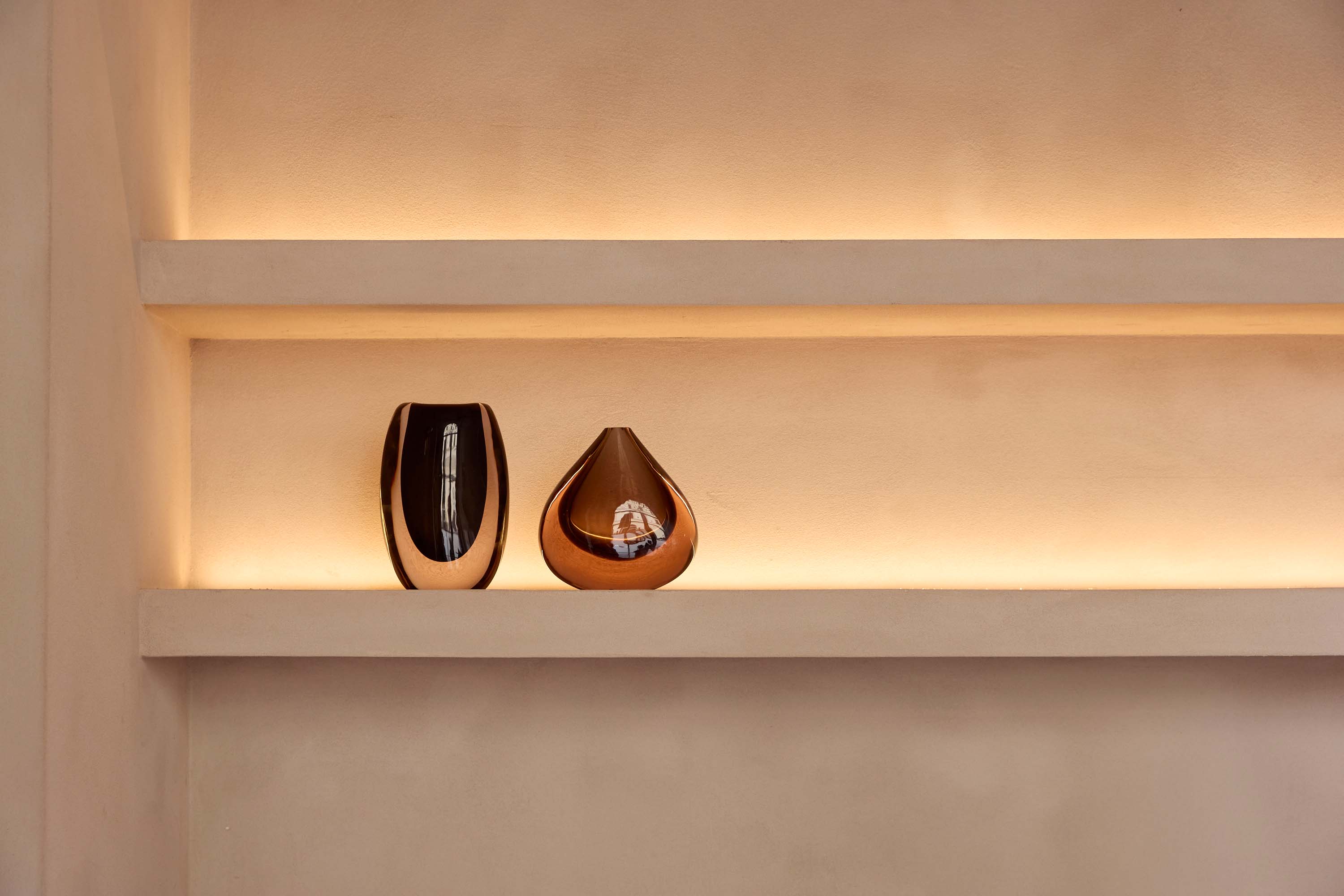 1960s Flavio Poli Brown & Pink Murano glass Vase