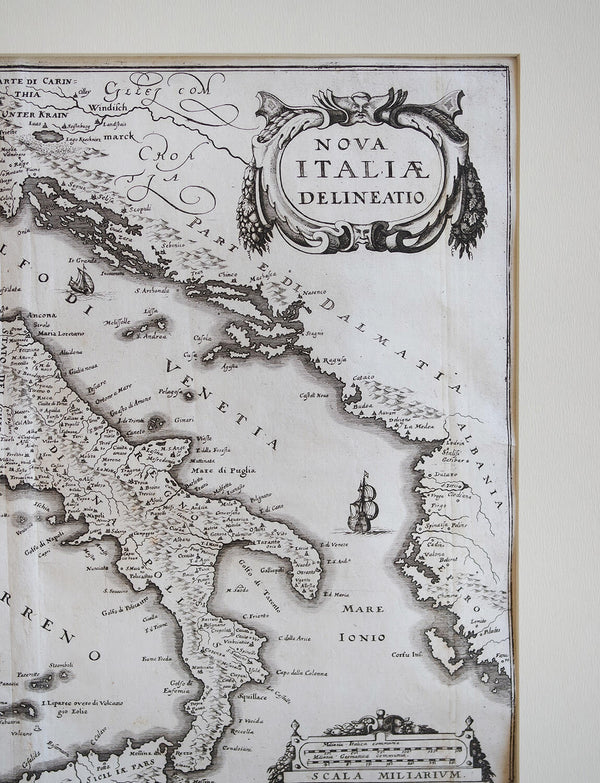 Seventeenth Century Geographical Map of Italy