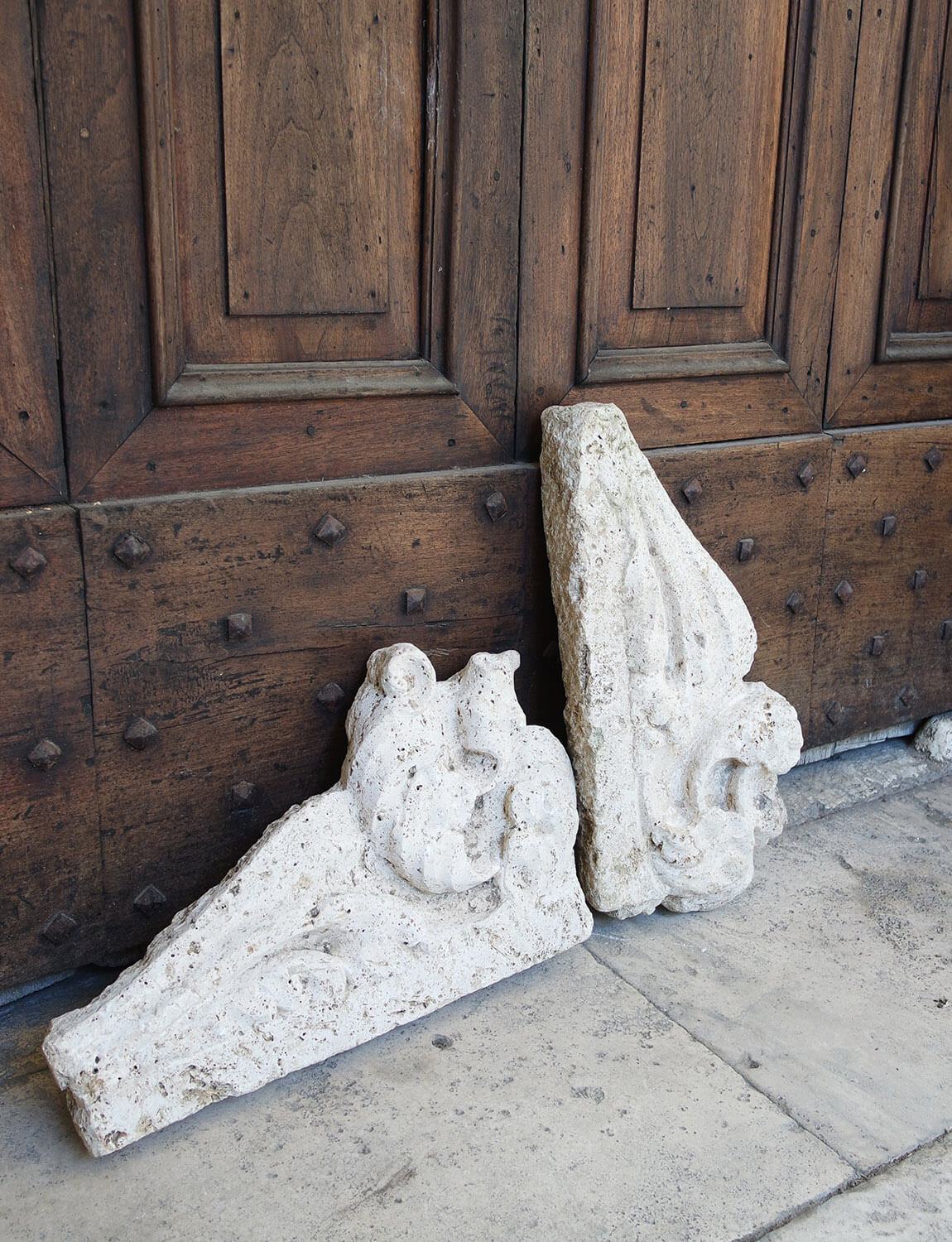 Pair of 17th Century Travertine Mantles