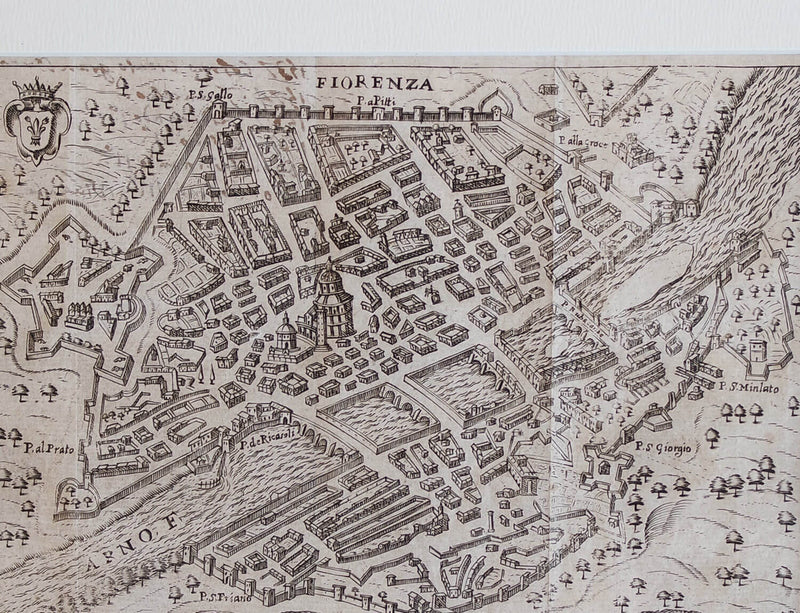 17th Century Miniature Map of Florence