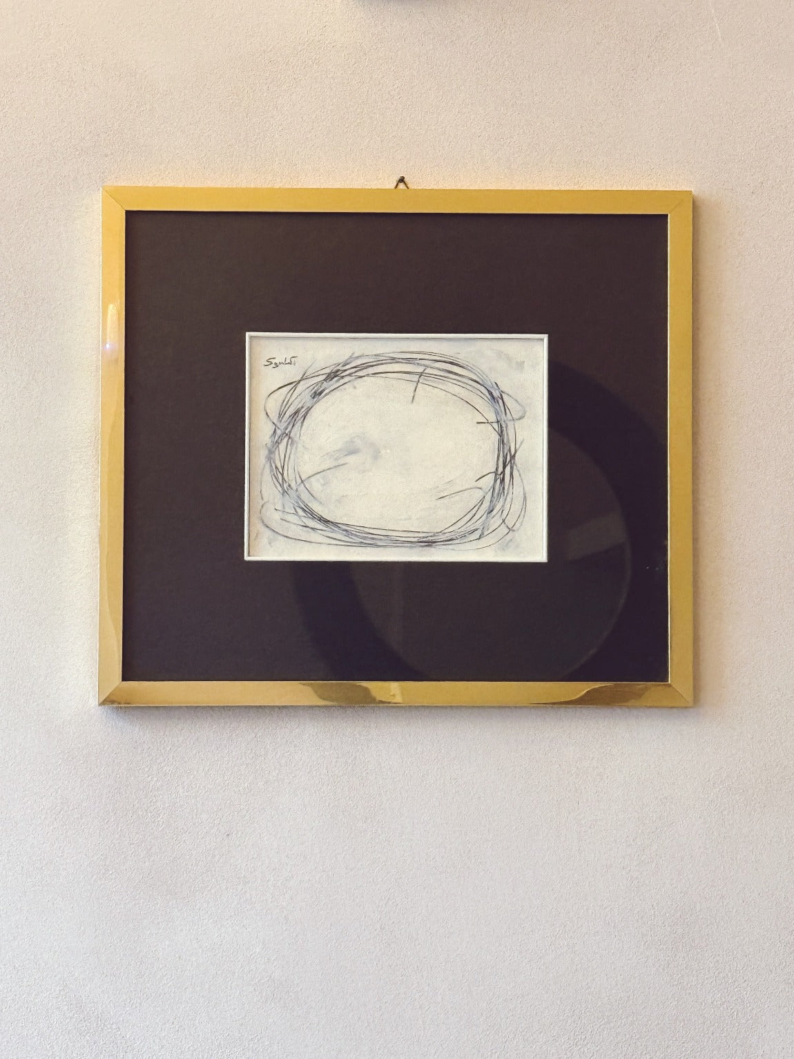 1970s Signed Sgabarti Circle Abstract