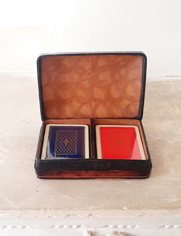 1964 Bergamo Leather Playing Card Set