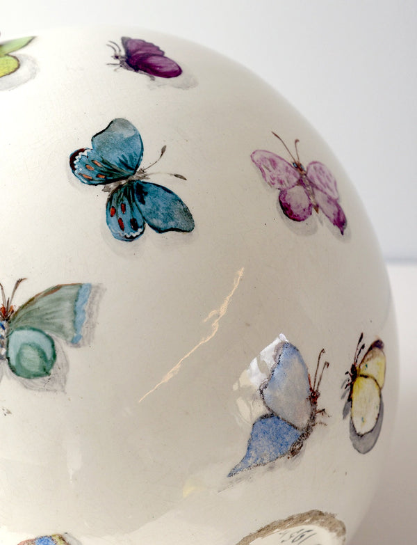 Lavenia Ceramic Vase by Guido Andlowitz with Butterflies hand-painted in 1956