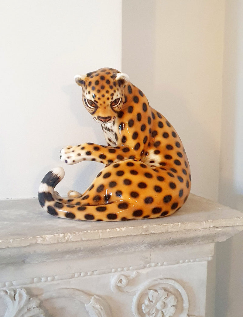 1970s Italian Ceramic Leopard
