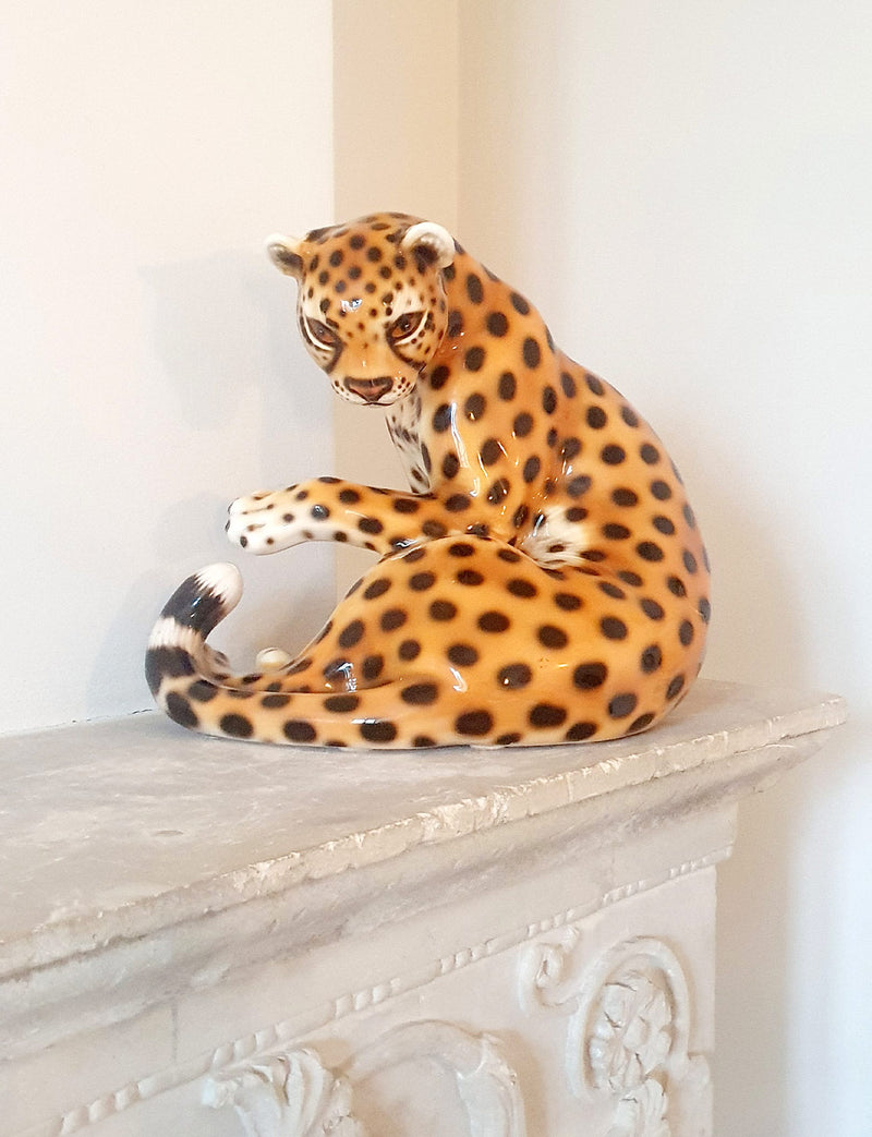 1970s Italian Ceramic Leopard