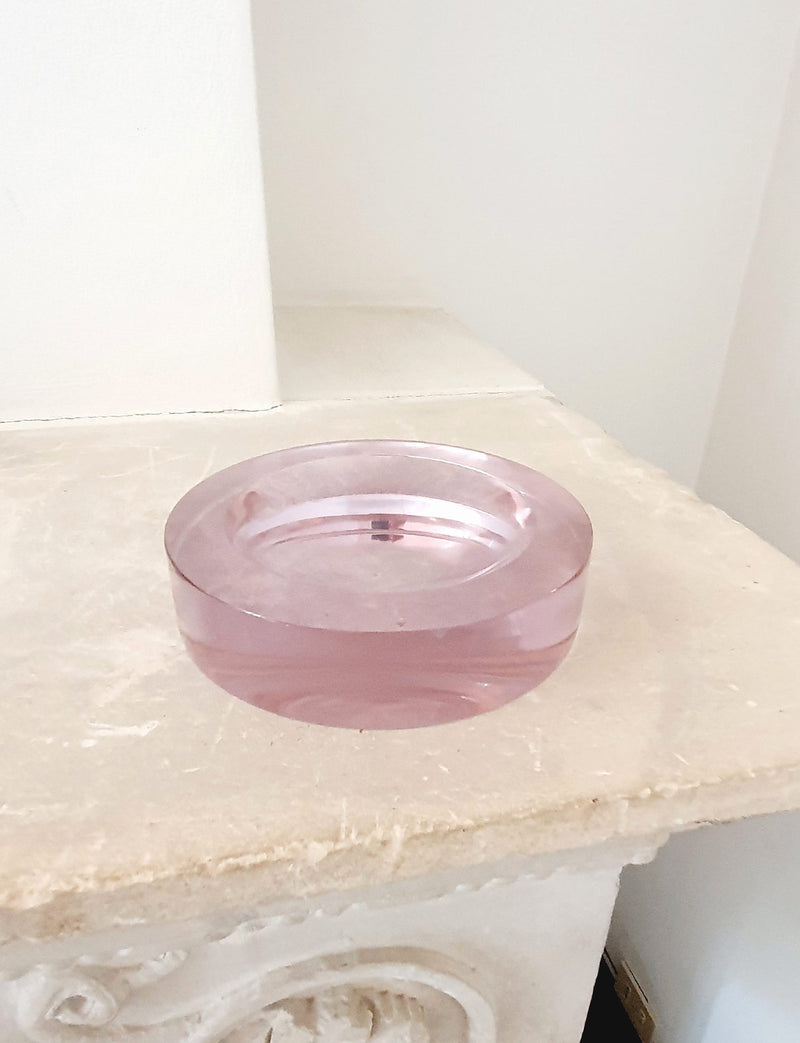 1970s Round Clear Murano Glass bowl