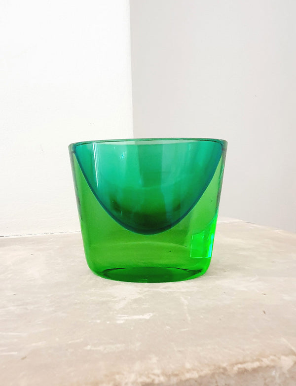 1960s Double Sommerso Flavio Poli Green Vase