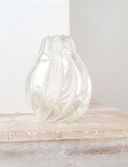 1950s Archimede Seguso Clear Twisted Vase