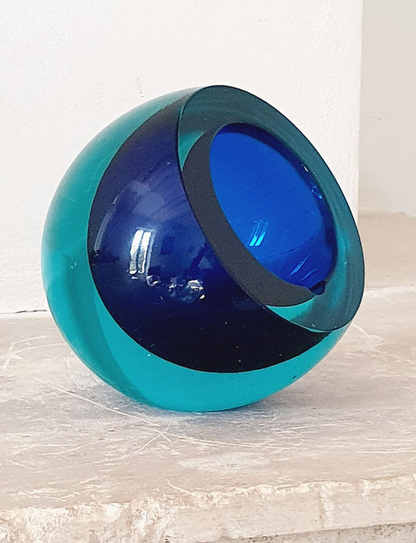 1960s Flavio Poli Murano Glass Spherical Bowl