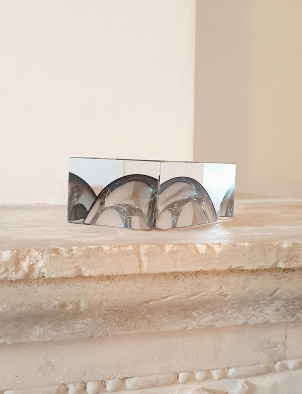 1960s Flavio Poli Grey Sommerso Murano Glass Rectangular Bowl