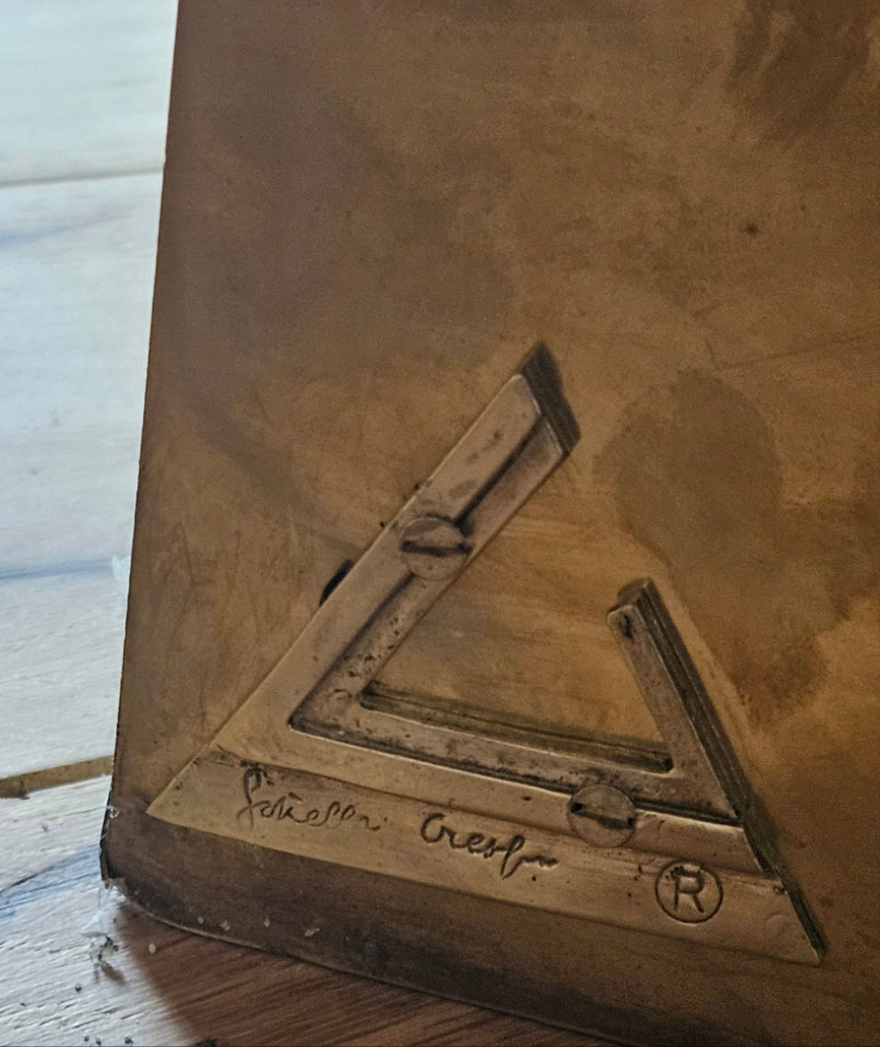 1970s Signed Gabriella Crespi Brass Cocktail Table