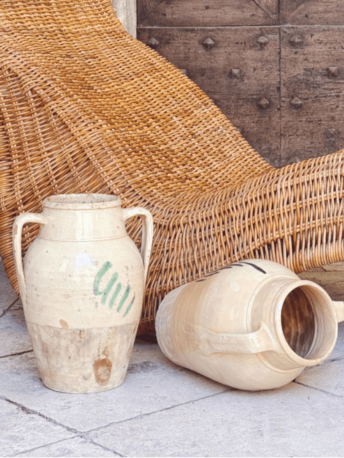 Pair of 1930s Tree of Life Pots with Handles (Large)