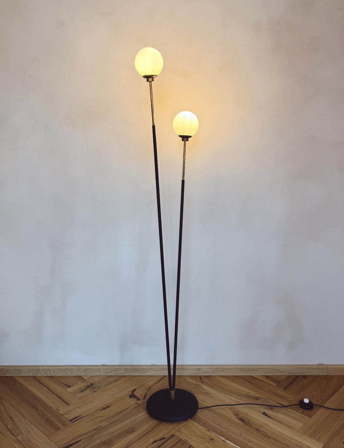 1960s Double Ball Floor lamp attributed to Stilux