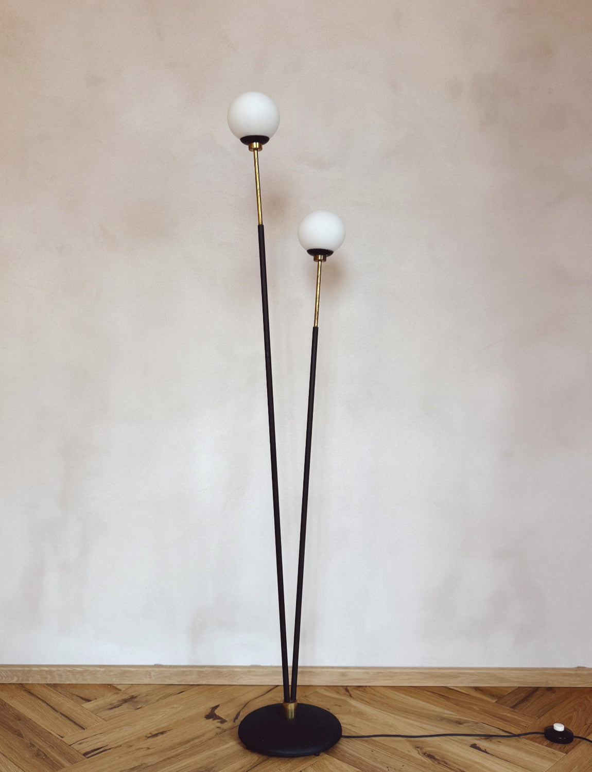 1960s Double Ball Floor lamp attributed to Stilux