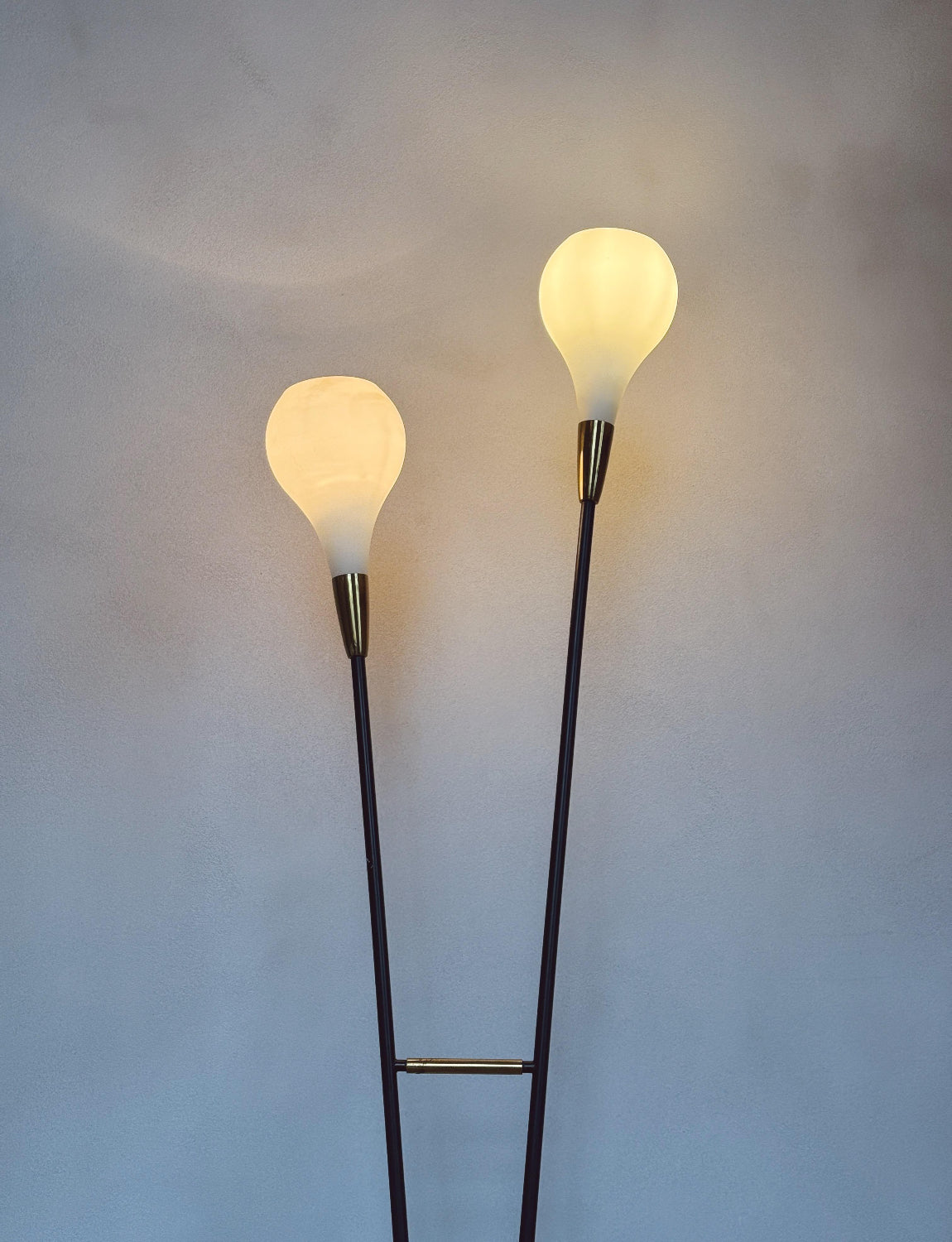 1960s Double Flute Floor lamp attributed to Stilux