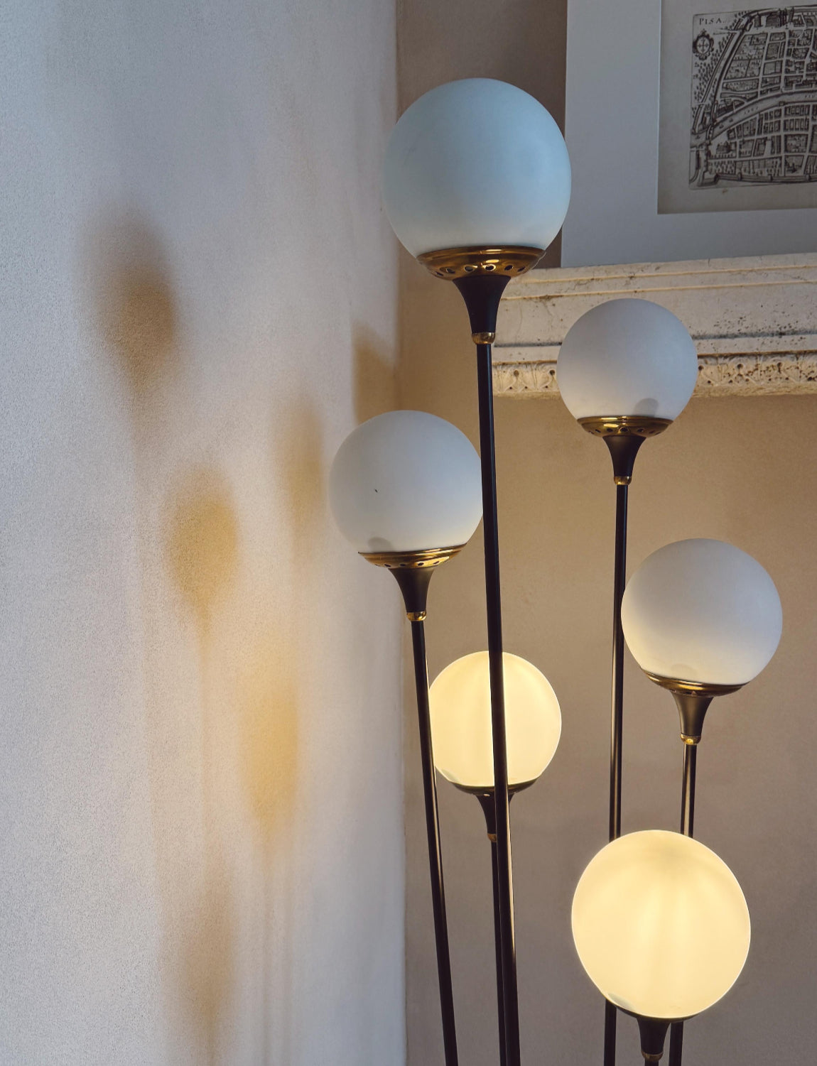 1960s Stilnovo Six Ball Albarello Floor Lamp