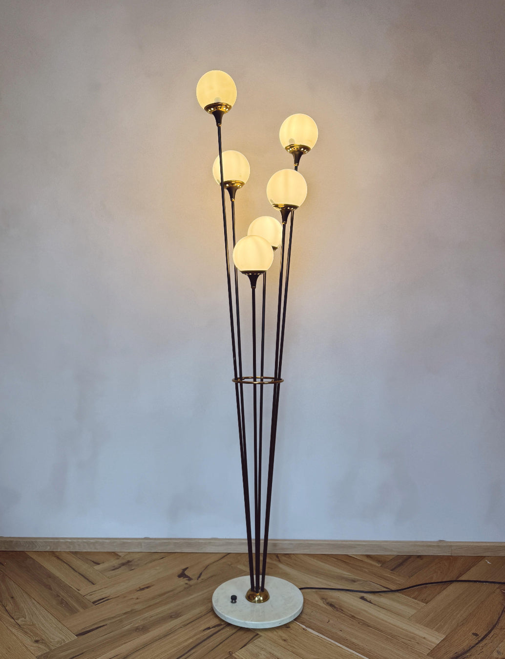 1960s Stilnovo Six Ball Albarello Floor Lamp