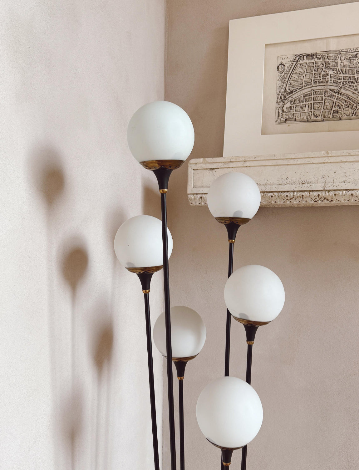 1960s Stilnovo Six Ball Albarello Floor Lamp