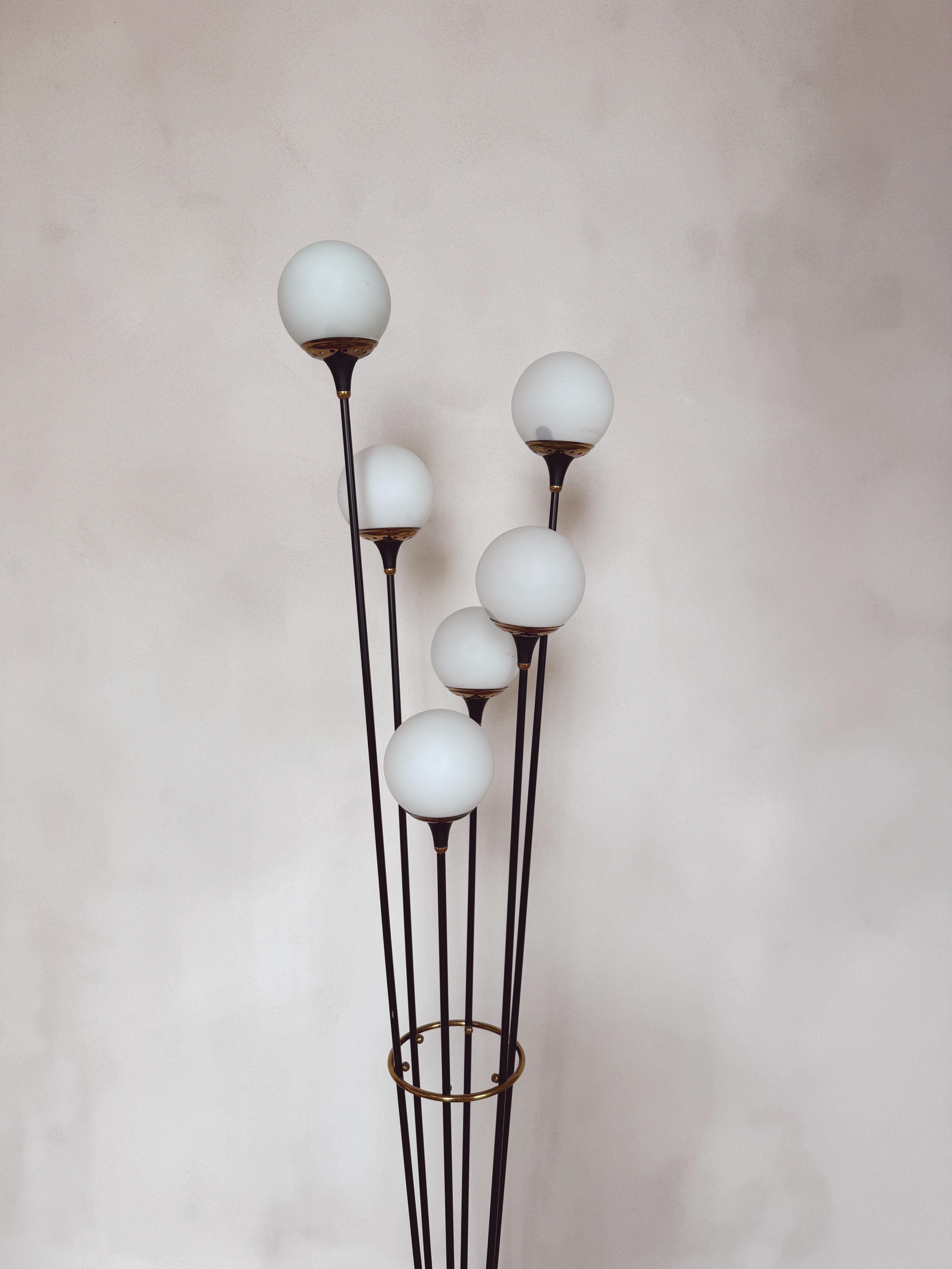 1960s Stilnovo Six Ball Albarello Floor Lamp