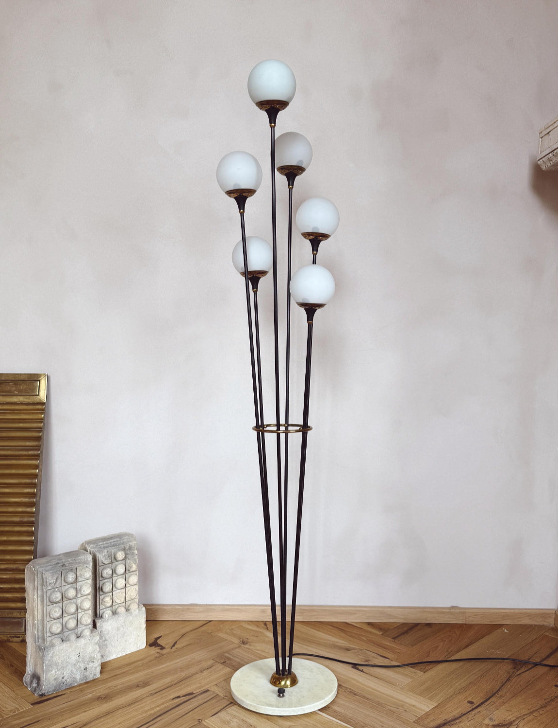 1960s Stilnovo Six Ball Albarello Floor Lamp