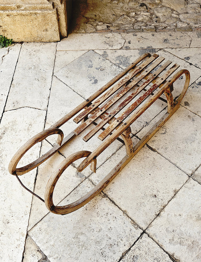 1950s Italian Wooden Sleigh