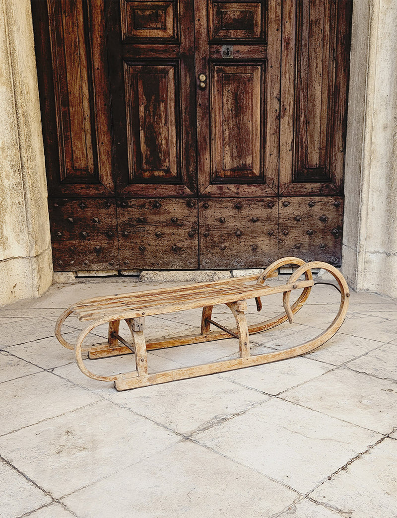 1950s Italian Wooden Sleigh