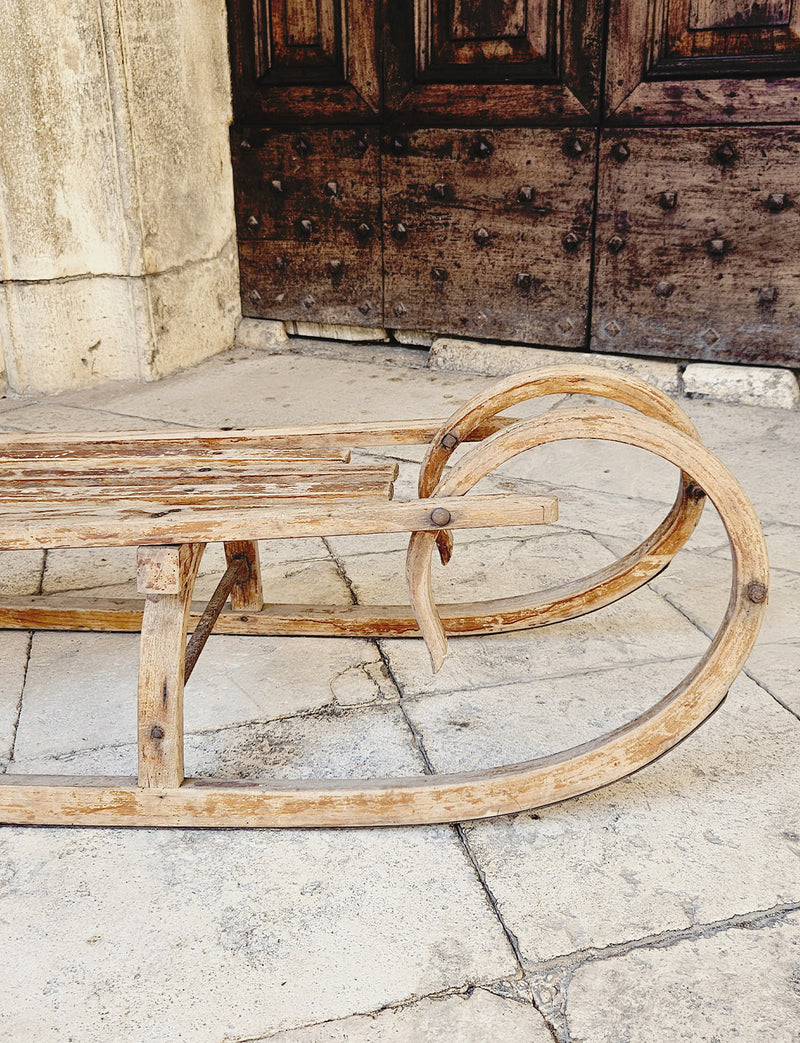 1950s Italian Wooden Sleigh