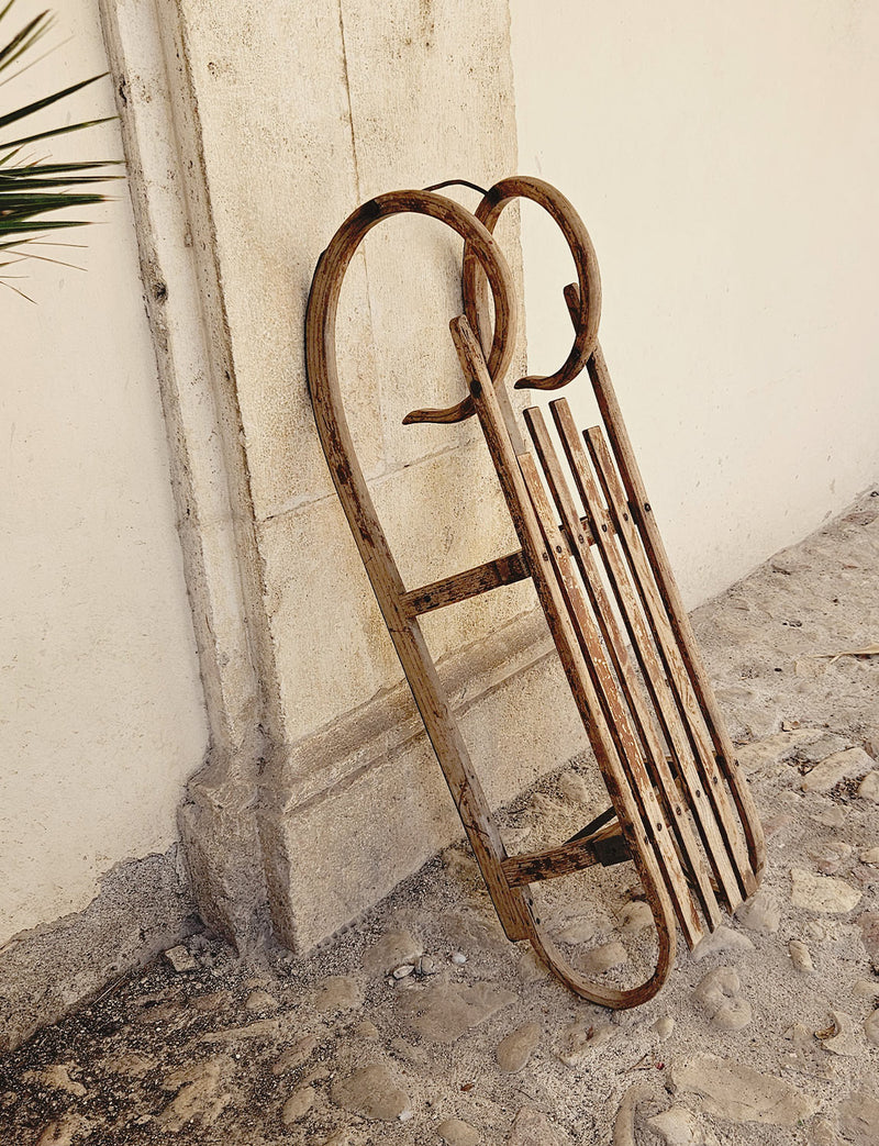 1950s Italian Wooden Sleigh