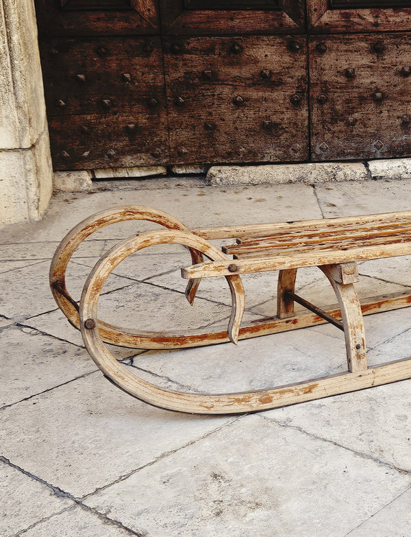 1950s Italian Wooden Sleigh