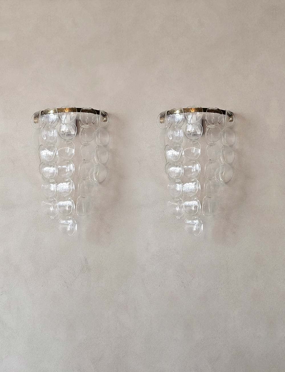 Pair of 1960s Murano Glass Wall Sconces