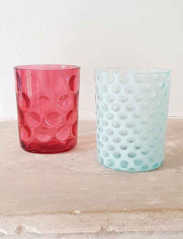 1950s Pair of Murano Spotted Pink & Blue Glasses