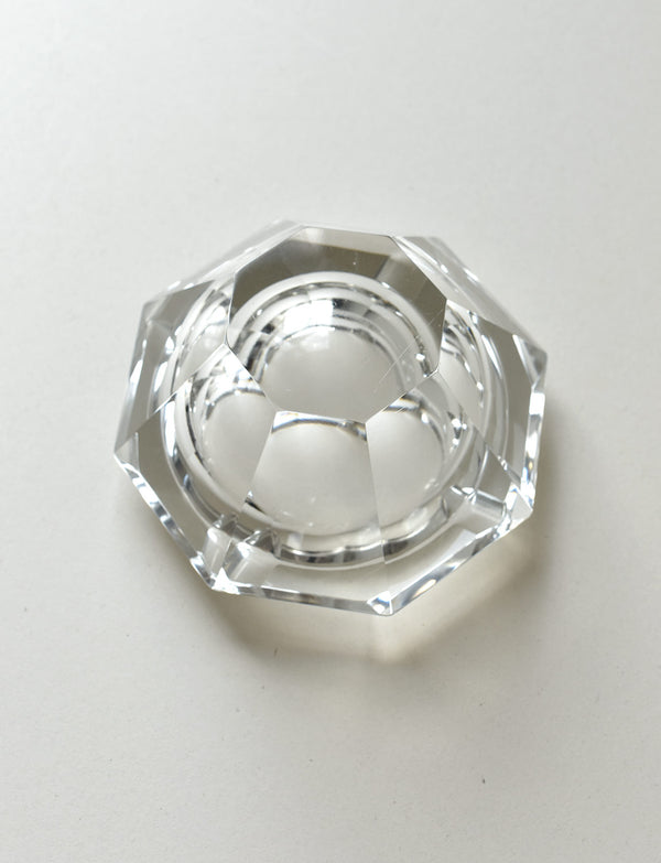 1970s Transparent Geometric Murano Glass Bowl