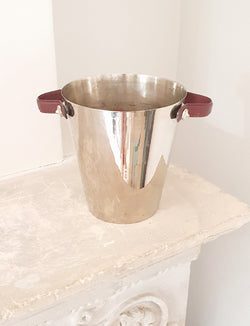 1970s Italian Ice Bucket with leather handles