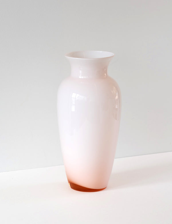 1970s Tall Opaque Rose Murano Glass Vase