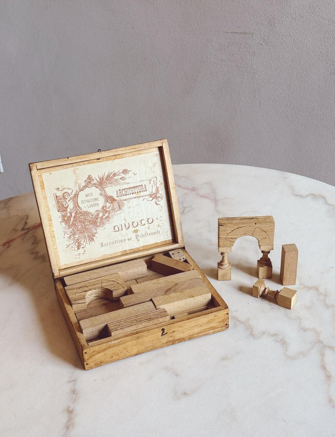 1940s Wooden 'Architettura' Architects Game