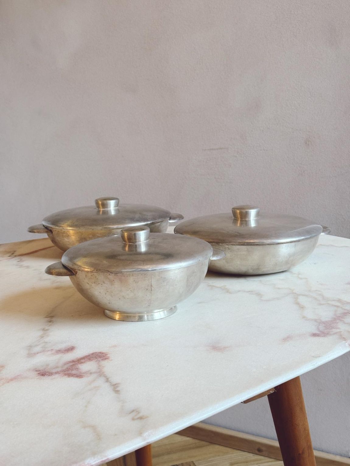 Set of 3 1950s Silver Tureens designed by Gio Ponti for Sambonet, Italy