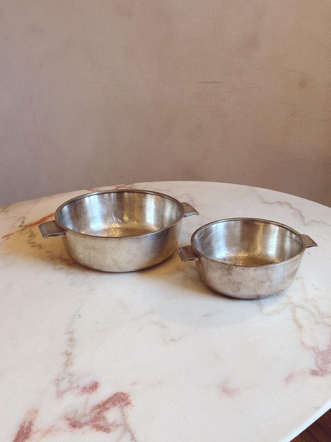 Pair of 1969 Gio Ponti for Broggi, Italia Silver Metal Bowls