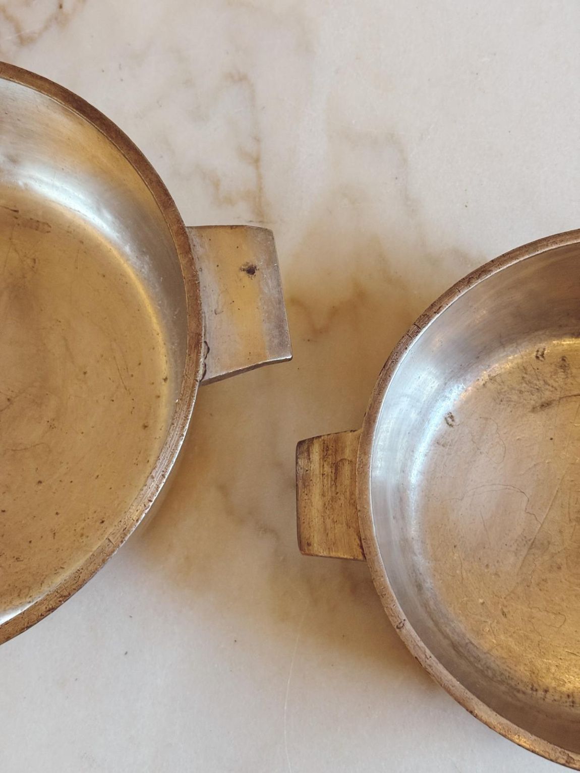 Pair of 1969 Gio Ponti for Broggi, Italia Silver Metal Bowls