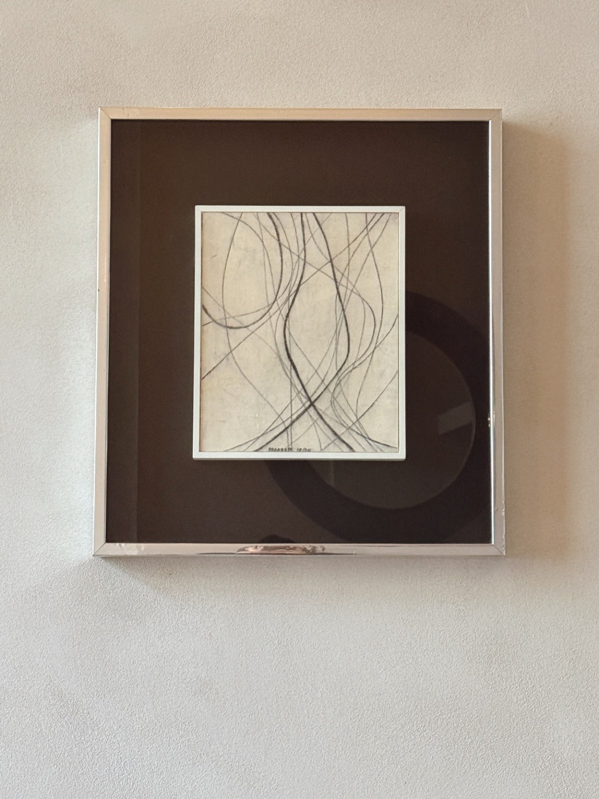 1970s Signed Line Abstract by L. Sgabarti