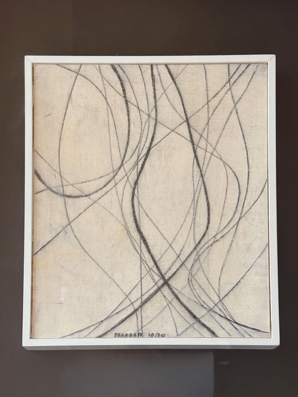 1970s Signed Line Abstract by L. Sgabarti