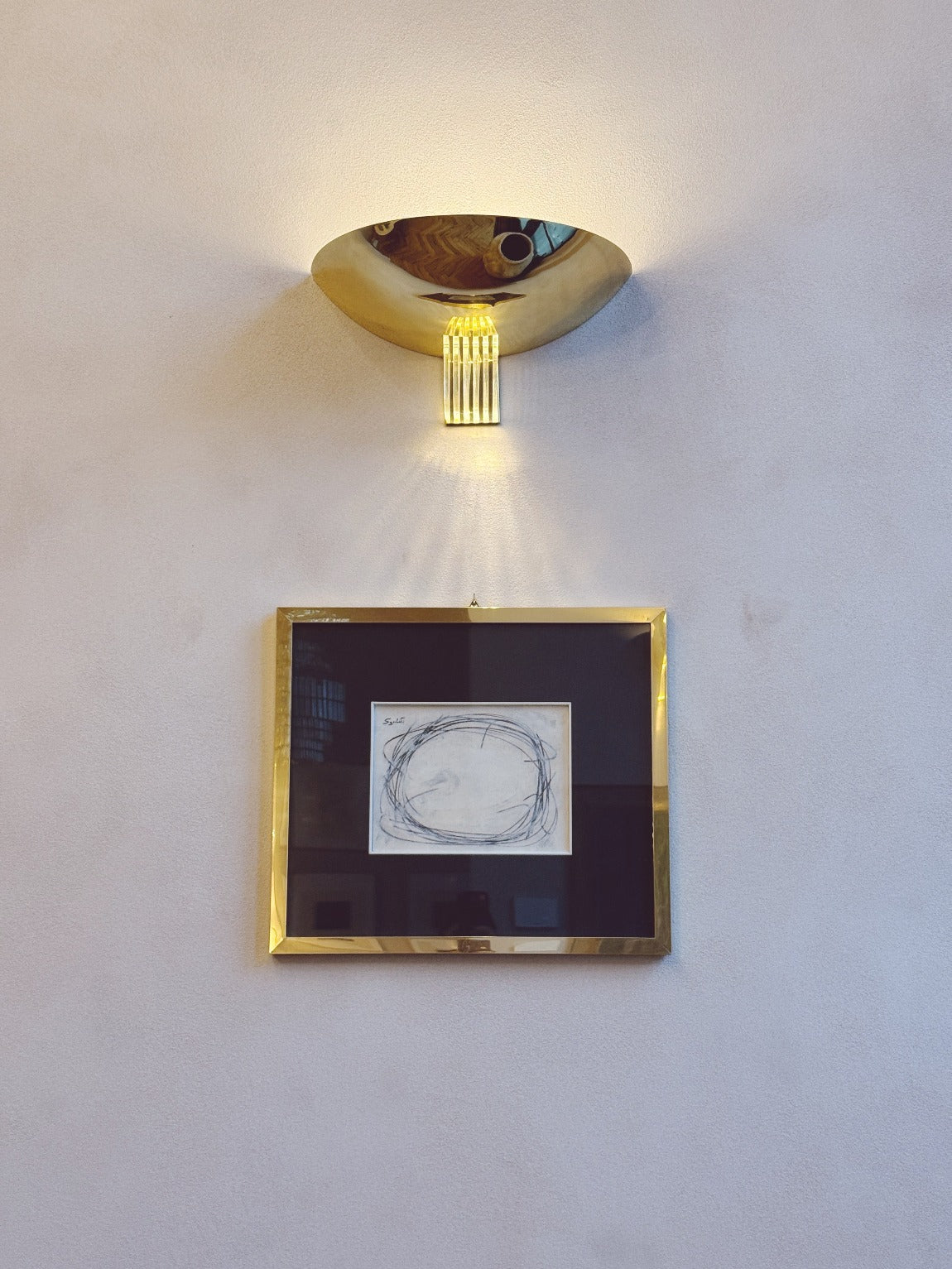 1970s Signed Sgabarti Circle Abstract