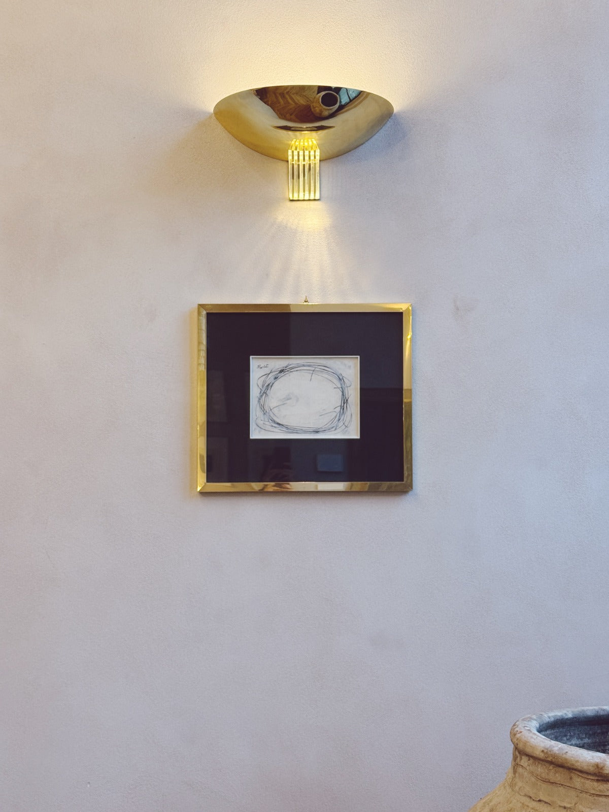 1970s Signed Sgabarti Circle Abstract