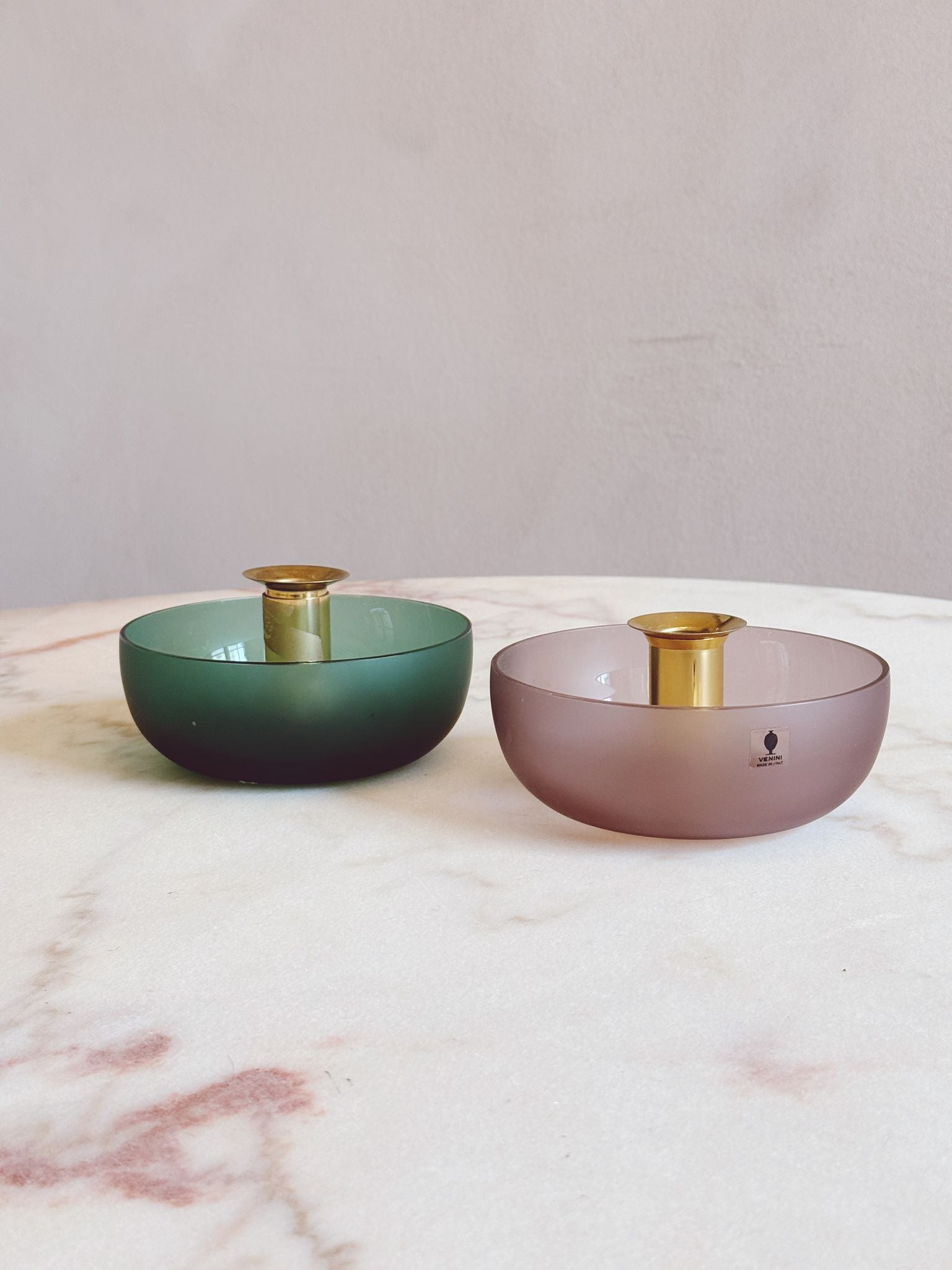 1970s Pair of Murano Glass Candlesticks, Venini