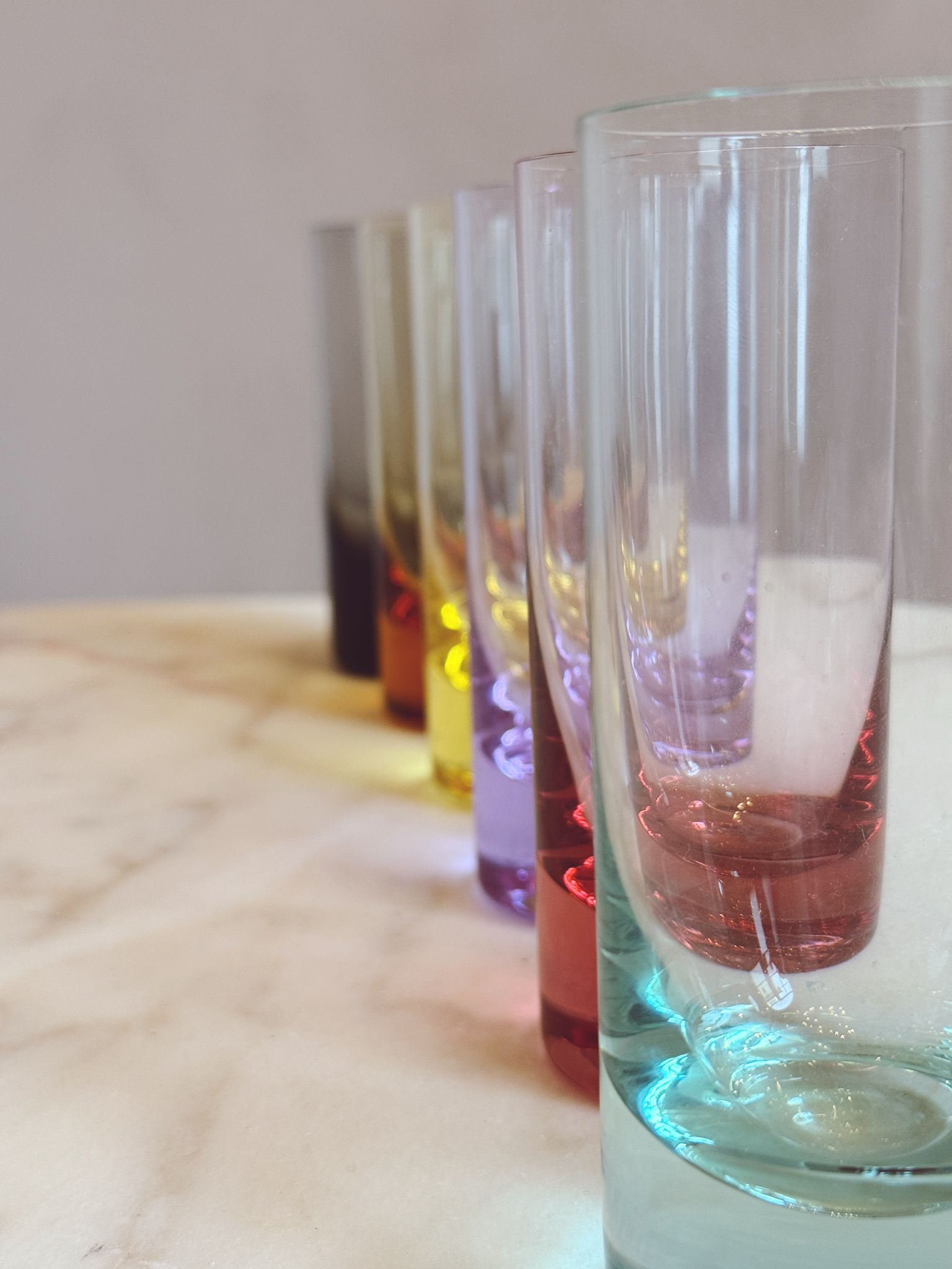 1960s Multi-colour aperitivo glasses