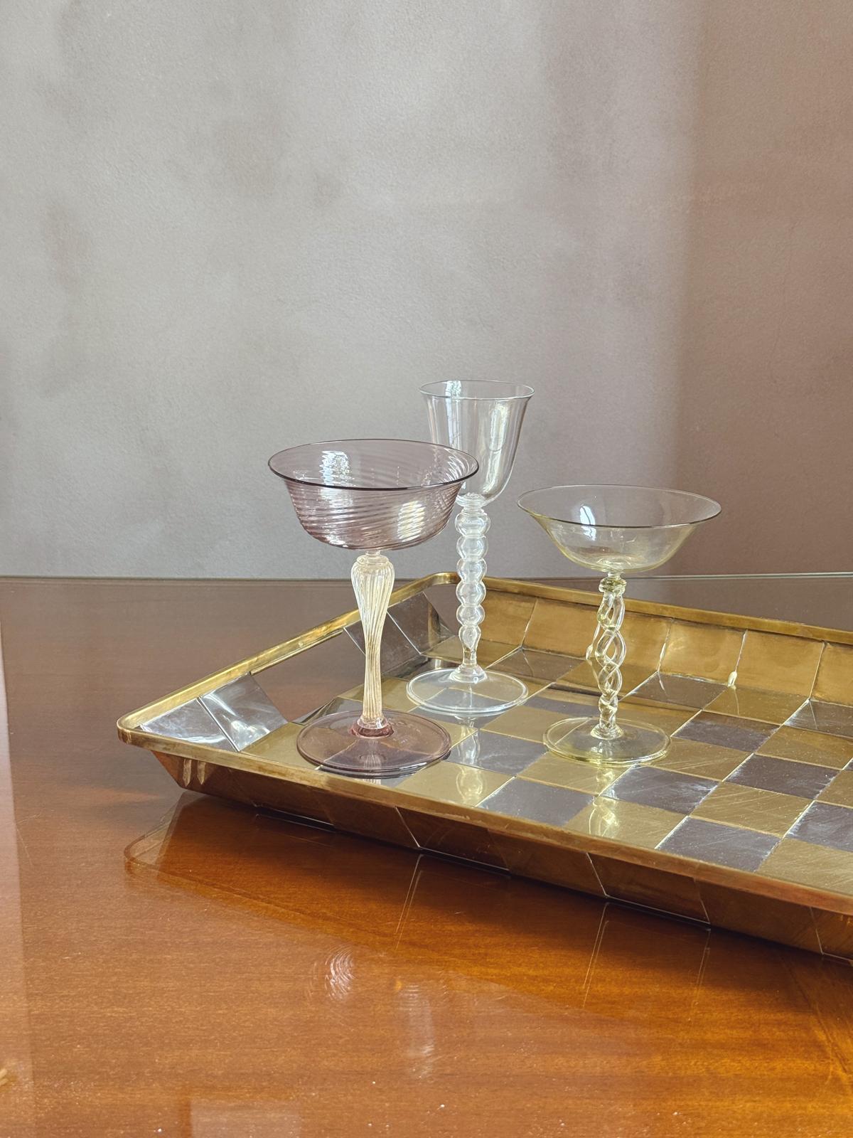 1970s Brass and silver-plated woven drinks tray